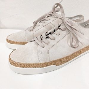 VINCE Jadon suede gray lace up sneakers 10